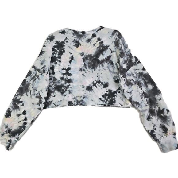 Hollister ~Woman Size S~"Alaska U.S." Blue Tie-Dye Cropped Crew Neck Sweatshirt - Picture 11 of 14